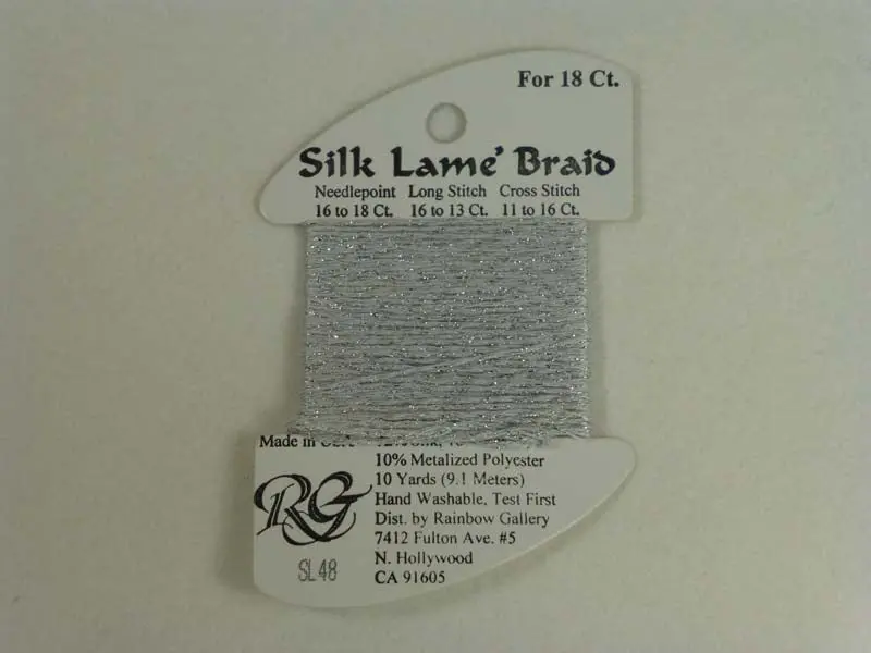 Silk Lame Braid Sl48 Silver 1