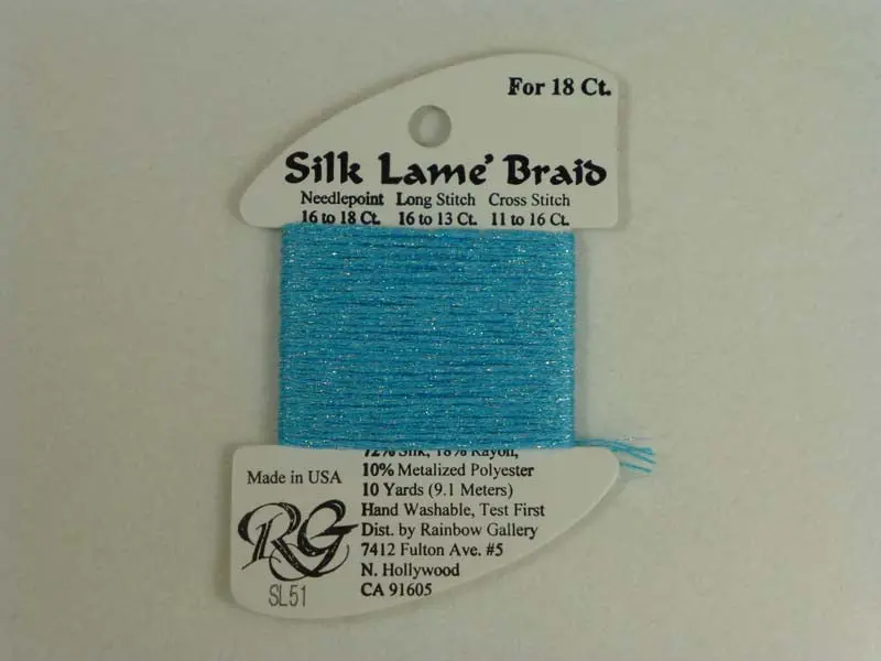 Silk Lame Braid Sl51 Turquoise 1