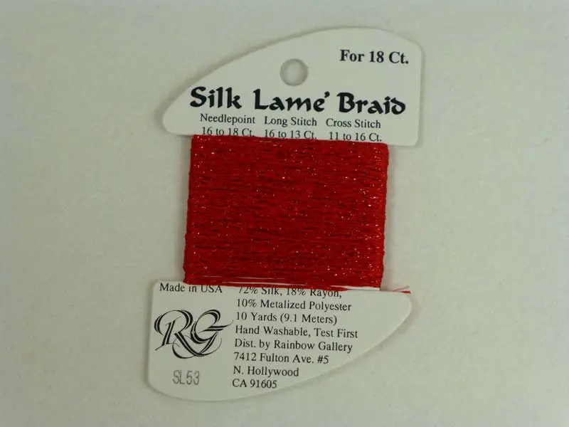 Silk Lame Braid Sl53 Crimson 1