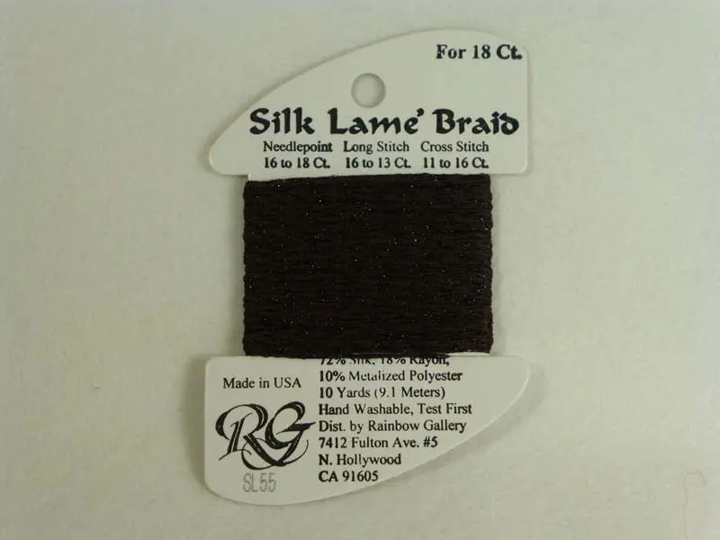 Silk Lame Braid Sl55 Dark Chocolate 1