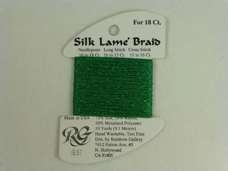 Silk Lame Braid Sl57 Christmas Green 1