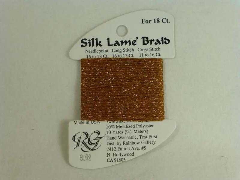 Silk Lame Braid Sl62 Dark Sand Gold 1