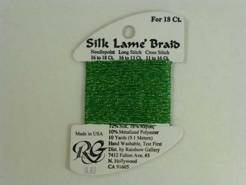 Silk Lame Braid Sl63 Emerald 1