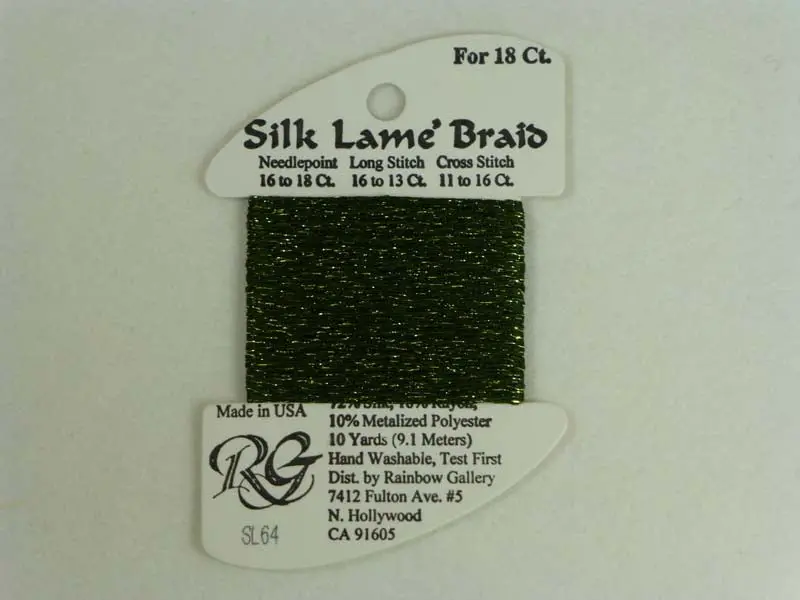 Silk Lame Braid Sl64 Deep Avocado 1