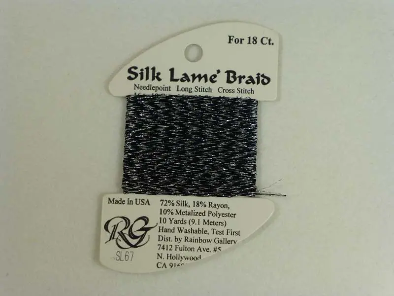 Silk Lame Braid Sl67 Antique Silver 1
