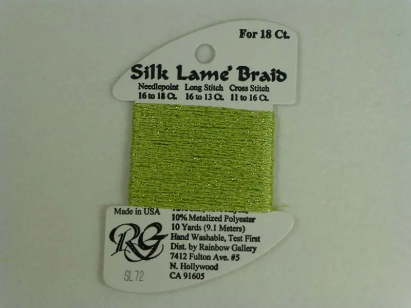 Silk Lame Braid Sl72 Lite Chartreuse 1
