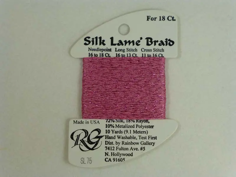 Silk Lame Braid Sl75 Wild Rose 1