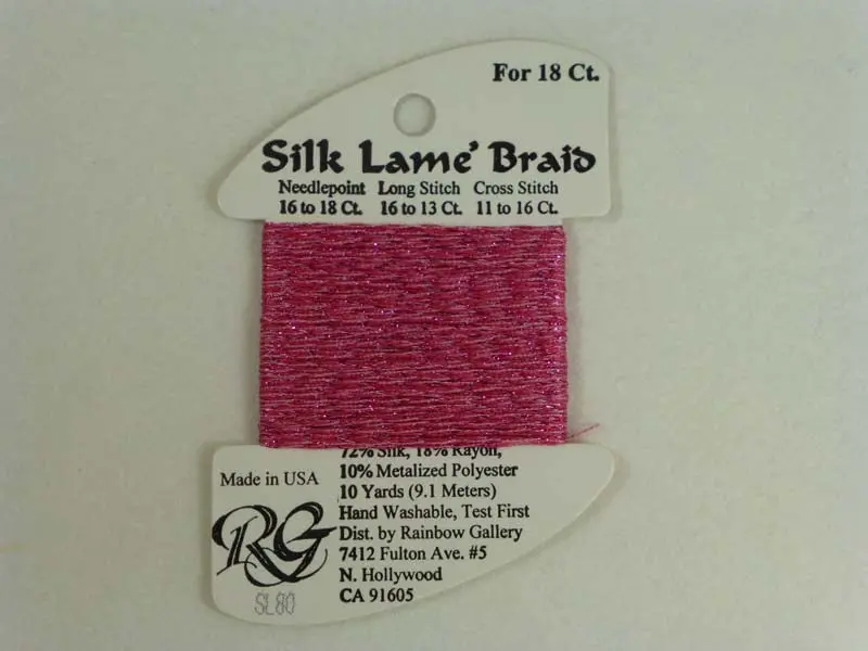 Silk Lame Braid Sl80 Pink Carnation 1