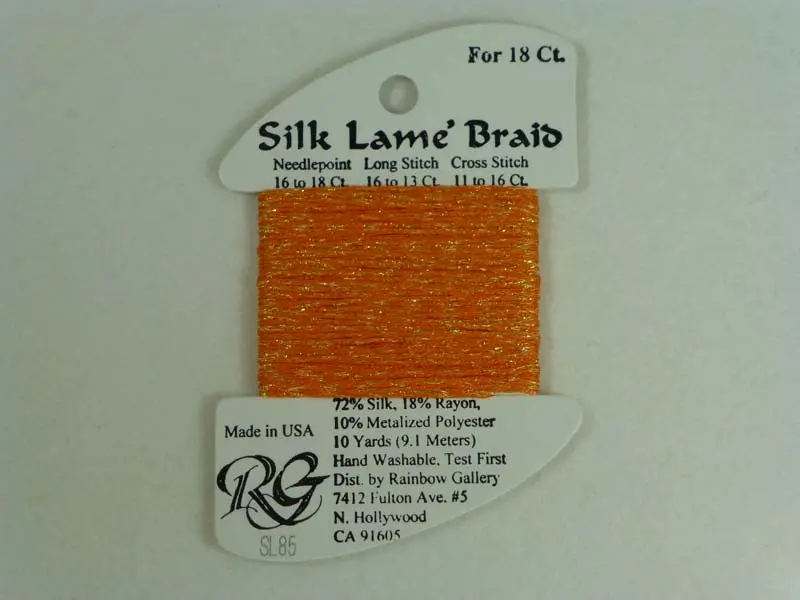 Silk Lame Braid Sl85 Tangerine 1