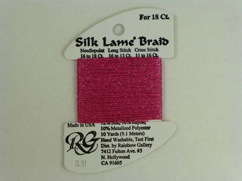 Silk Lame Braid Sl91 Dark Raspberry 1