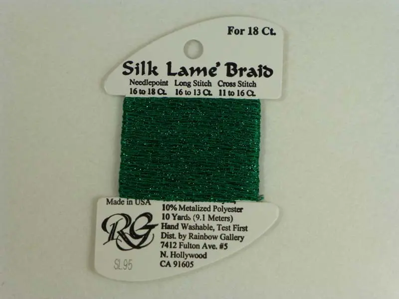 Silk Lame Braid Sl95 Medium Christmas Green 1