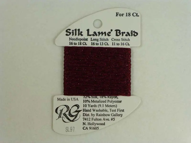 Silk Lame Braid Sl97 Ruby Red 1