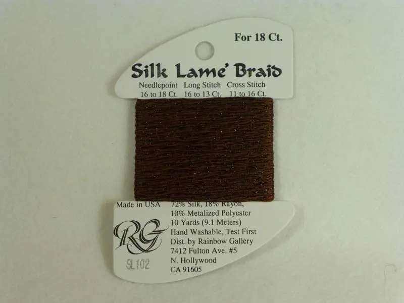 Silk Lame Braid Sl102 Warm Brown 1