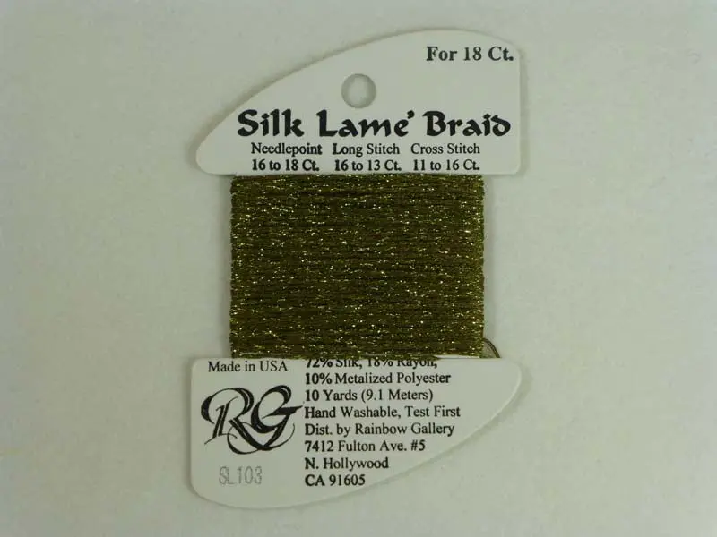 Silk Lame Braid Sl103 Olive 1