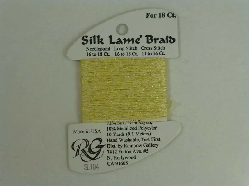 Silk Lame Braid Sl104 Soft Yellow 1