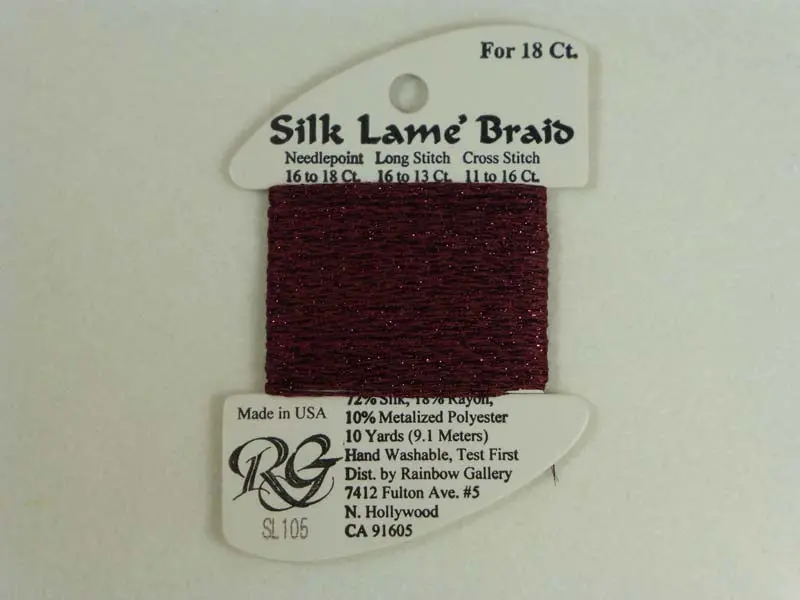 Silk Lame Braid Sl105 Wine 1
