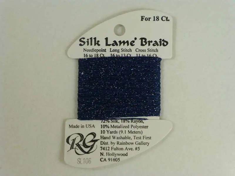 Silk Lame Braid Sl106 Dark Denim 1