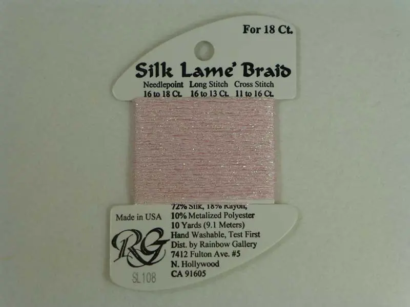 Silk Lame Braid Sl108 Soft Pink 1