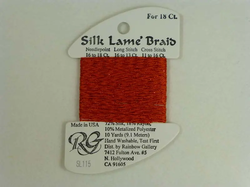 Silk Lame Braid Sl115 Red Orange 1