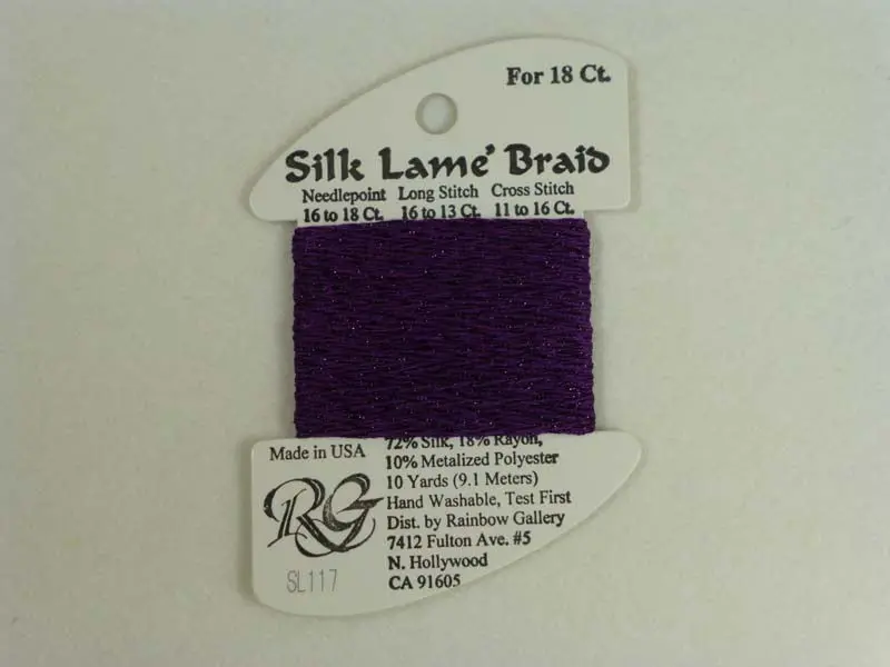 Silk Lame Braid Sl117 Dark Violet 1