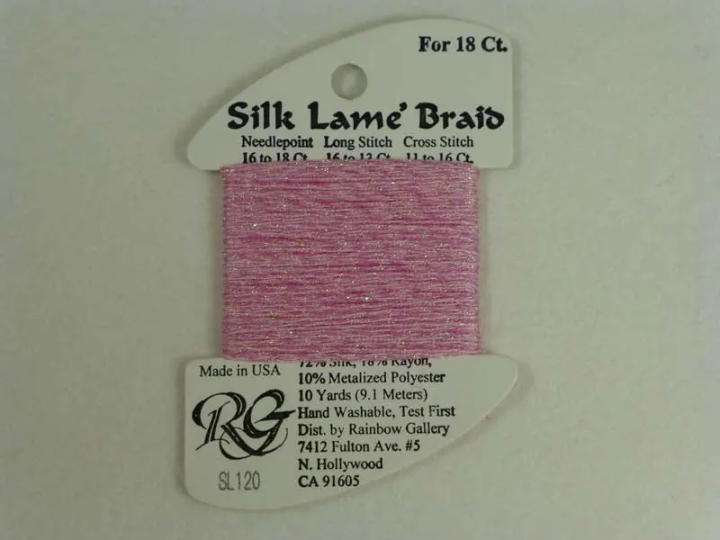 Silk Lame Braid Sl120 Lite Raspberry 1