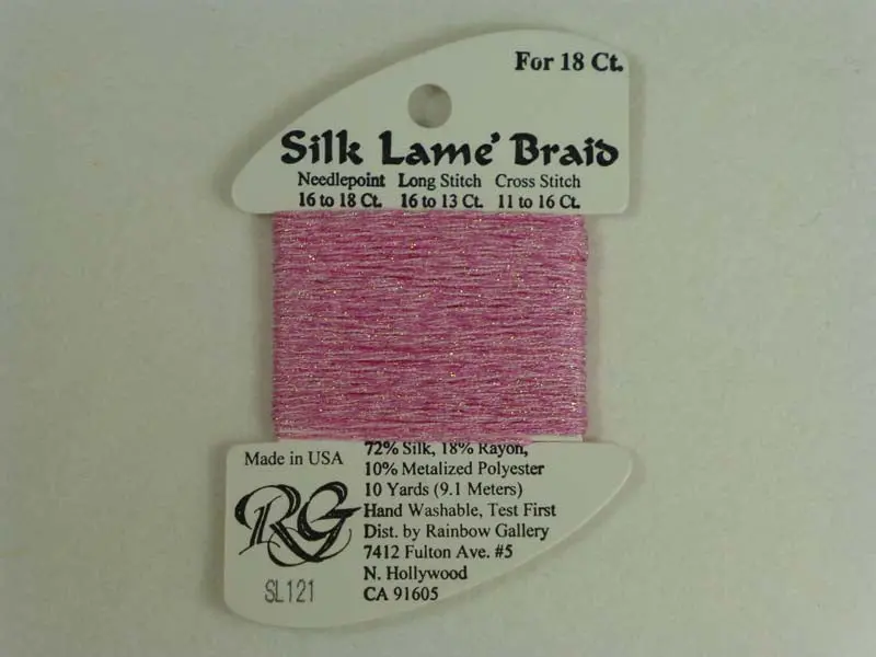 Silk Lame Braid Sl121 Medium Raspberry 1