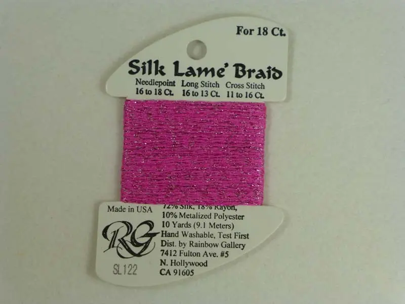 Silk Lame Braid Sl122 Hot Pink 1