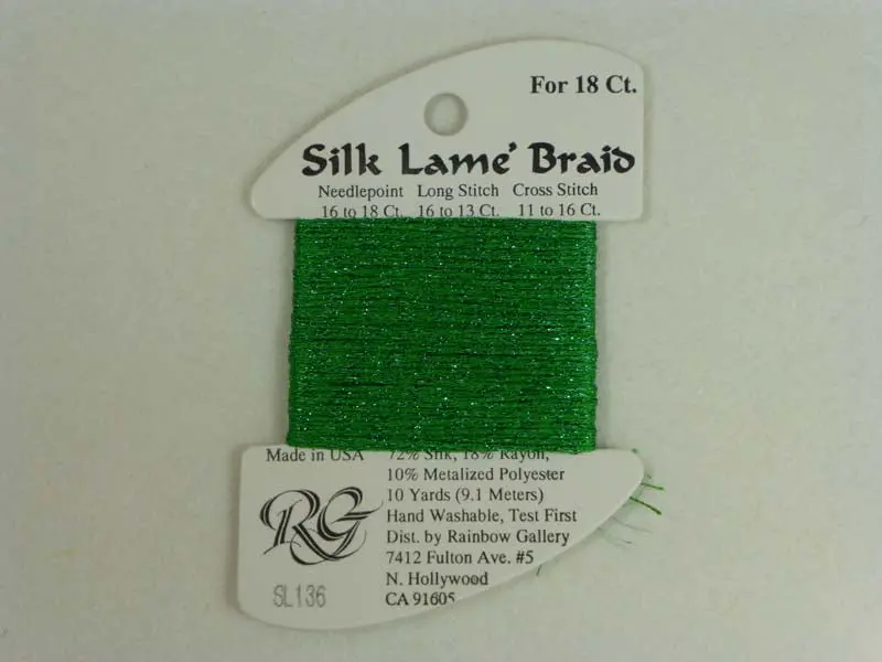 Silk Lame Braid Sl136 Kelly Green 1