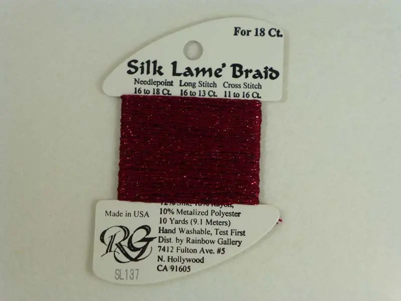 Silk Lame Braid Sl137 Scarlet 1