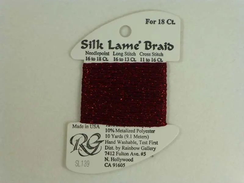 Silk Lame Braid Sl139 Cardinal 1