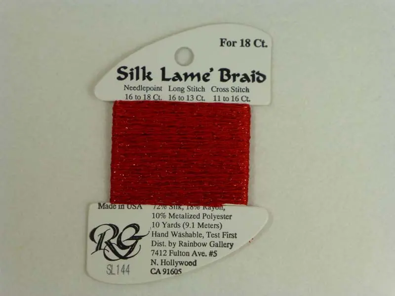 Silk Lame Braid Sl144 Christmas Red 1