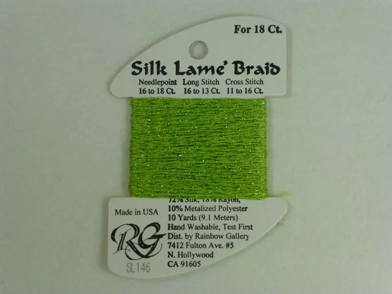 Silk Lame Braid Sl146 Apple Green 1