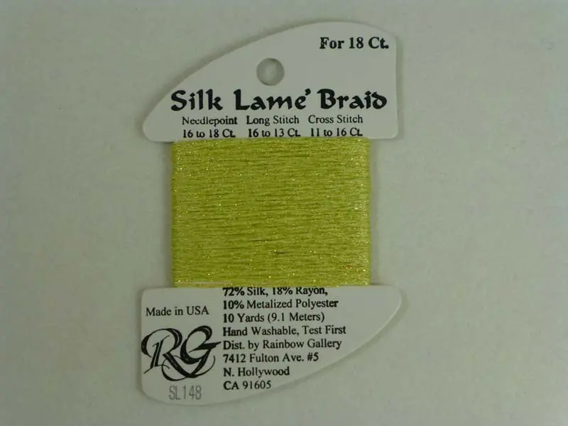 Silk Lame Braid Sl148 Lemon Lime 1