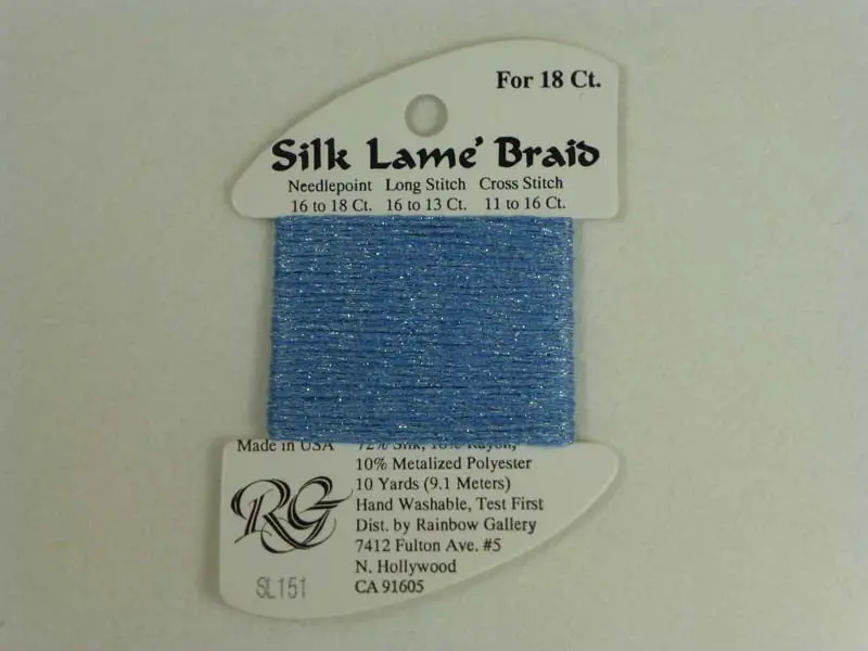 Silk Lame Braid Sl151 Azure Blue 1