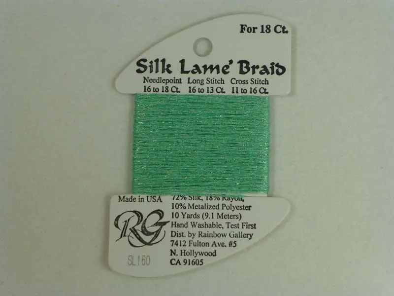 Silk Lame Braid Sl160 Dark Mint 1