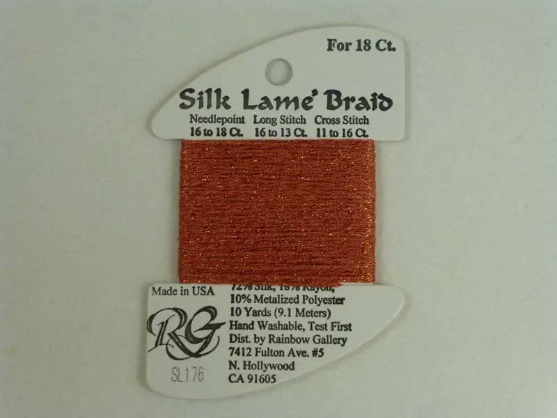 Silk Lame Braid Sl176 Coral 1