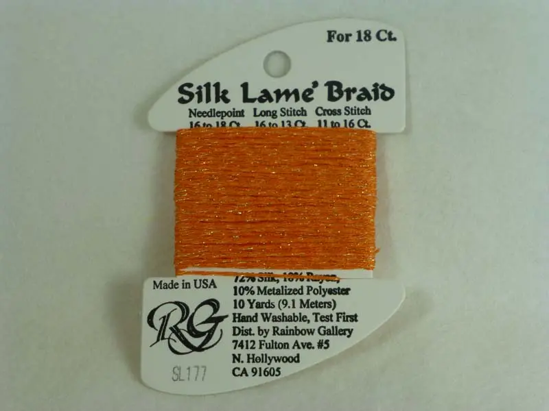 Silk Lame Braid Sl177 Orange Pop 1