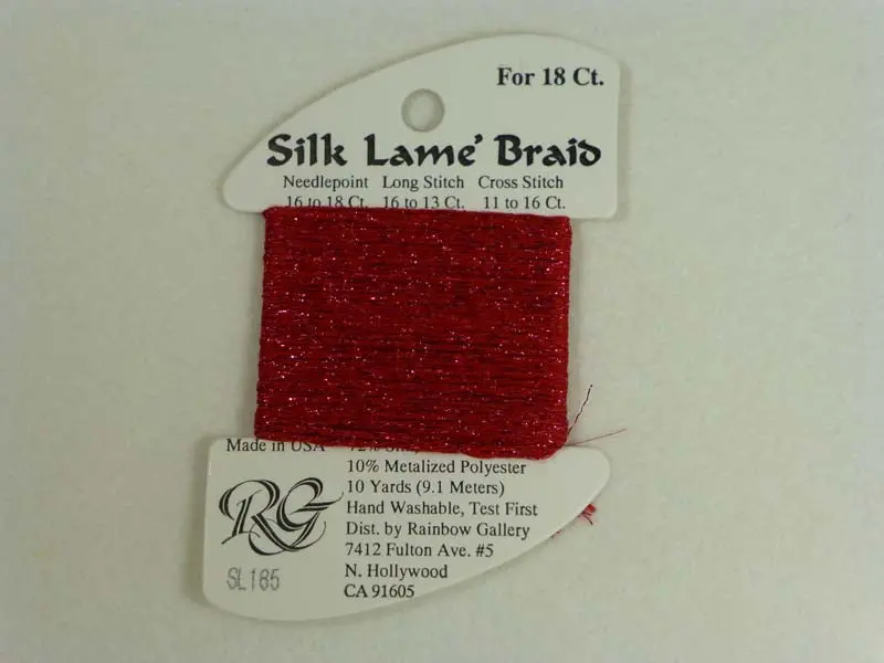 Silk Lame Braid Sl185 Tango Red 1