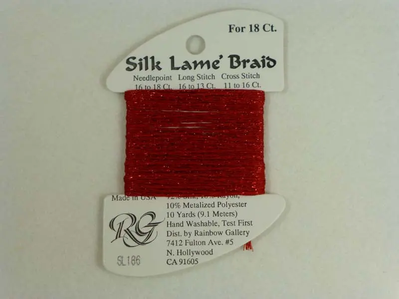 Silk Lame Braid Sl186 Fiery Red 1