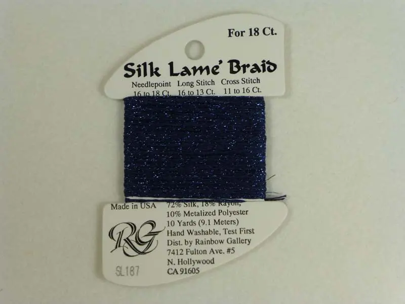 Silk Lame Braid Sl187 Mood Indigo 1