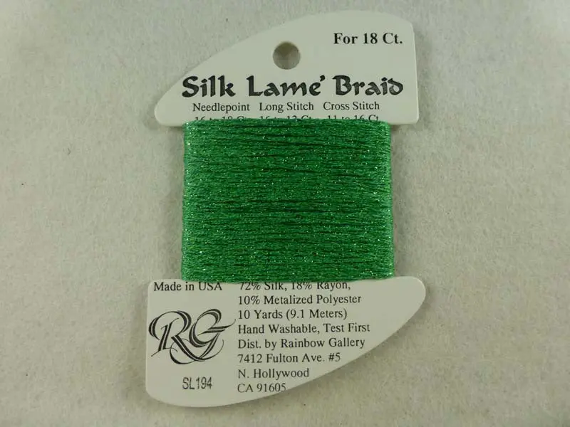 Silk Lame Braid Sl194 Greenbriar 1