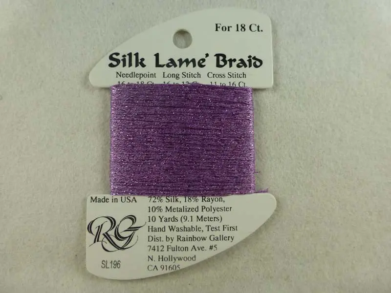 Silk Lame Braid Sl196 Orchid Mist 1