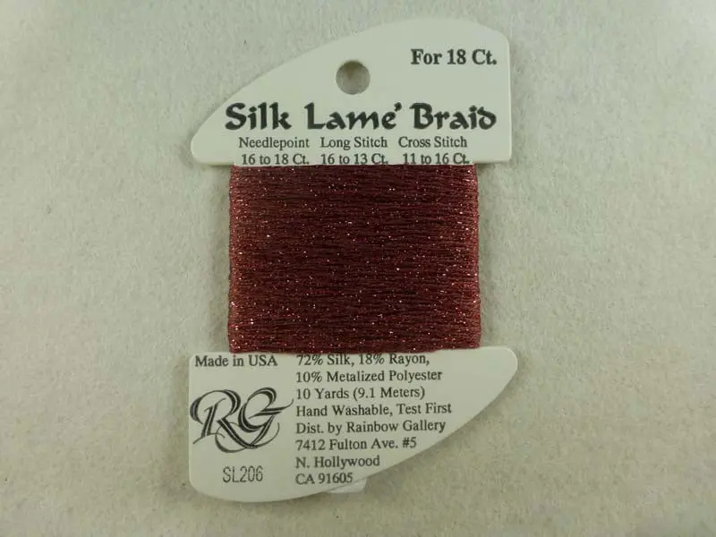 Silk Lame Braid Sl206  Nostalgia Rose 1