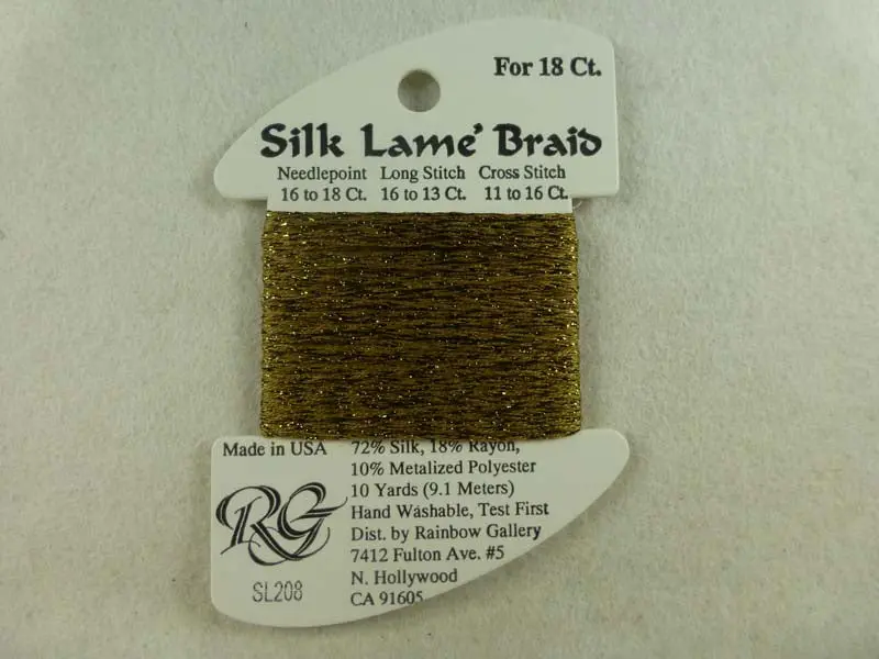 Silk Lame Braid Sl208 Antique Bronze 1