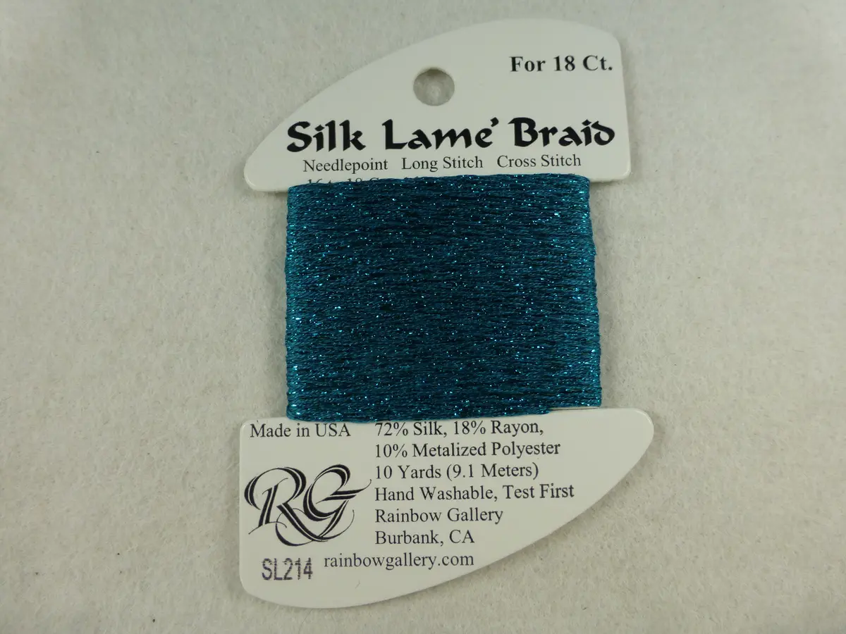 Silk Lame Braid Sl214 Lake Blue 1