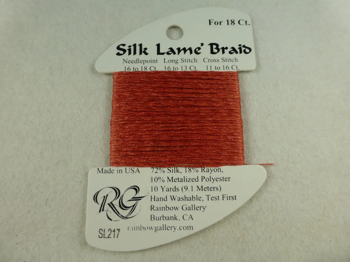 Silk Lame Braid Sl217 Burnt Coral 1
