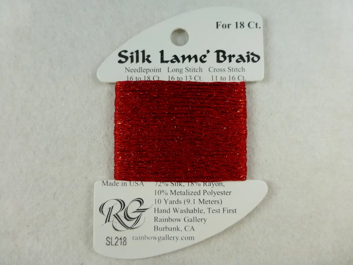 Silk Lame Braid Sl218 Corvette Red 1