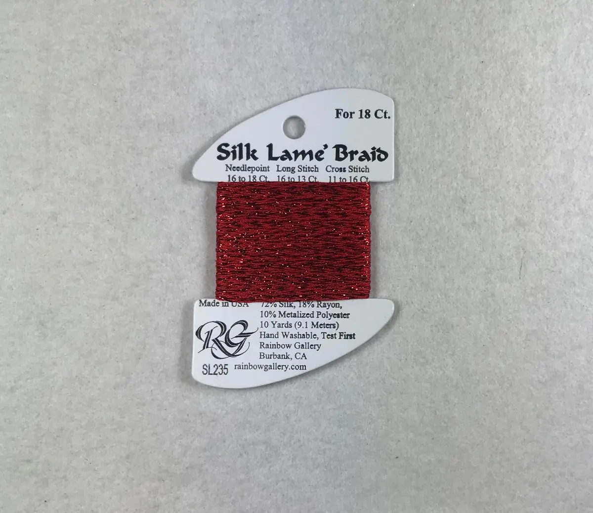 Silk Lame Braid Sl235 Flame Scarlet 1