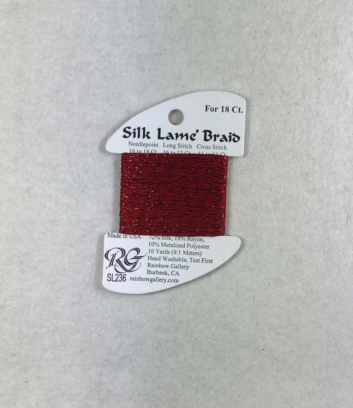 Silk Lame Braid Sl236 True Red 1