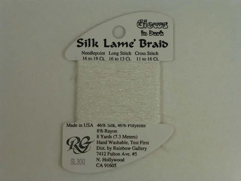 Silk Lame Braid Sl300 White Glow In The Dark 1